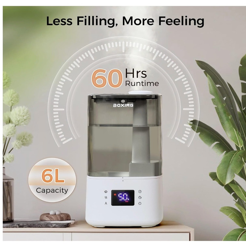 Ultrasonic Cool & Warm Mist Humidifier - 6L Capacity, Remote Control - Picture 5 of 8